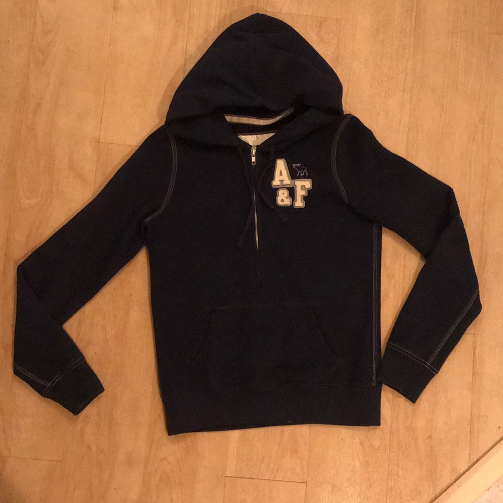 Navy Abercrombie and Fitch half zip hoodie